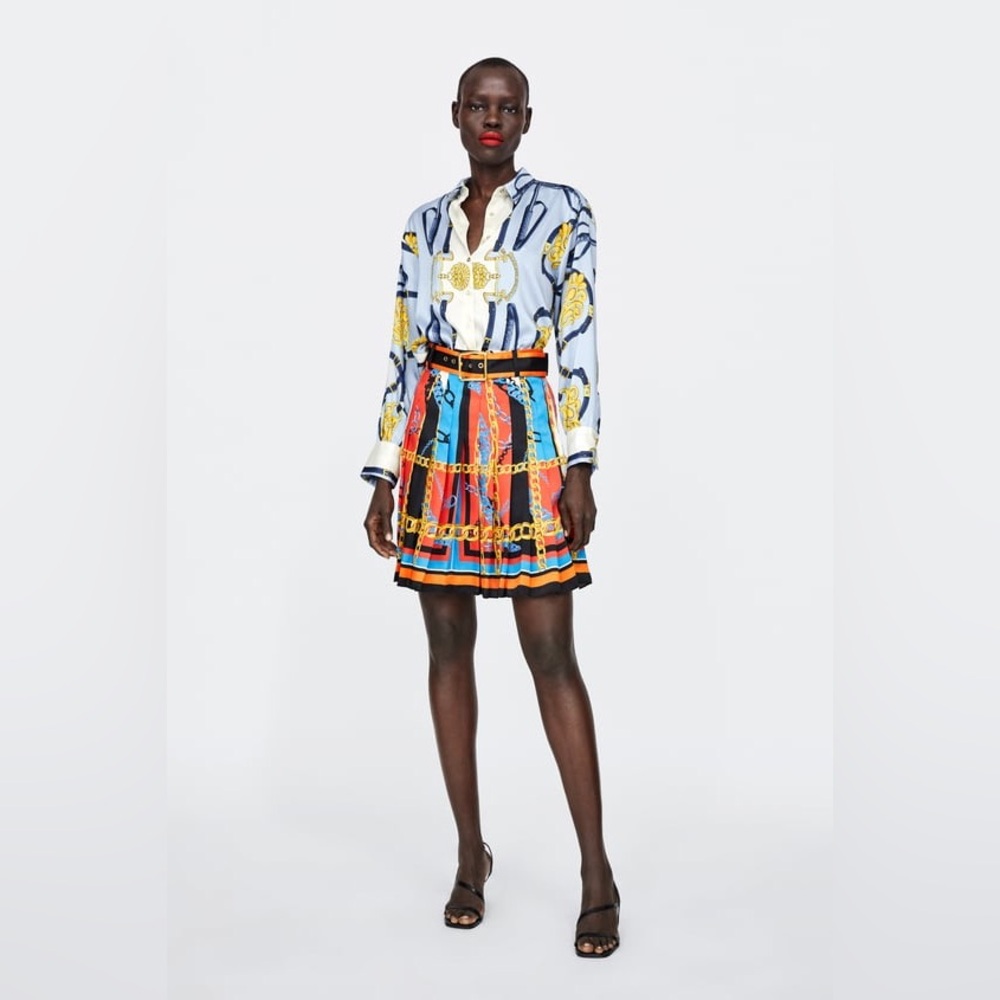 H&M Colorful Chain Print Skirt - S